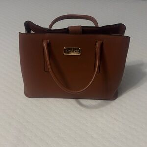 Bebe Tan Tote Bag with Gold Accents
